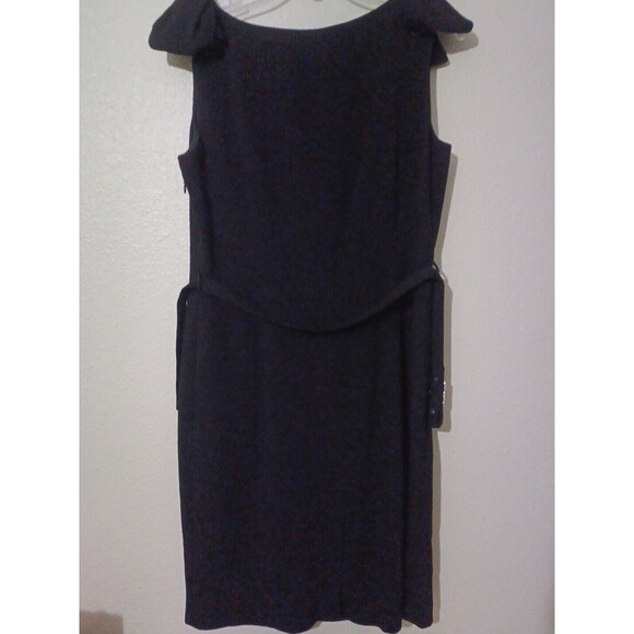 HOBBS LONDON BLACK SHEATH DRESS BOW SHOULDERS SIZE 12 - Picture 7 of 12